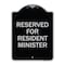 Signmission Reserved for Resident Minister Heavy-Gauge Aluminum Architectural Sign, 24" x 18", BS-1824-23176 A-DES-BS-1824-23176 - alternate 1